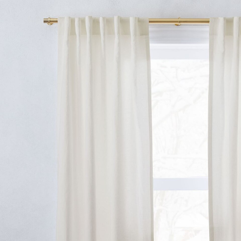 Belgian Flax Linen Curtain Natural west elm United Kingdom